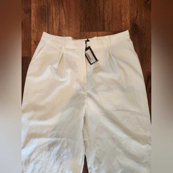 BooHoo Premium Tailored Wide Leg Trouser Pant In Eggshell Sz 12 | NWT - Picture 6 of 10